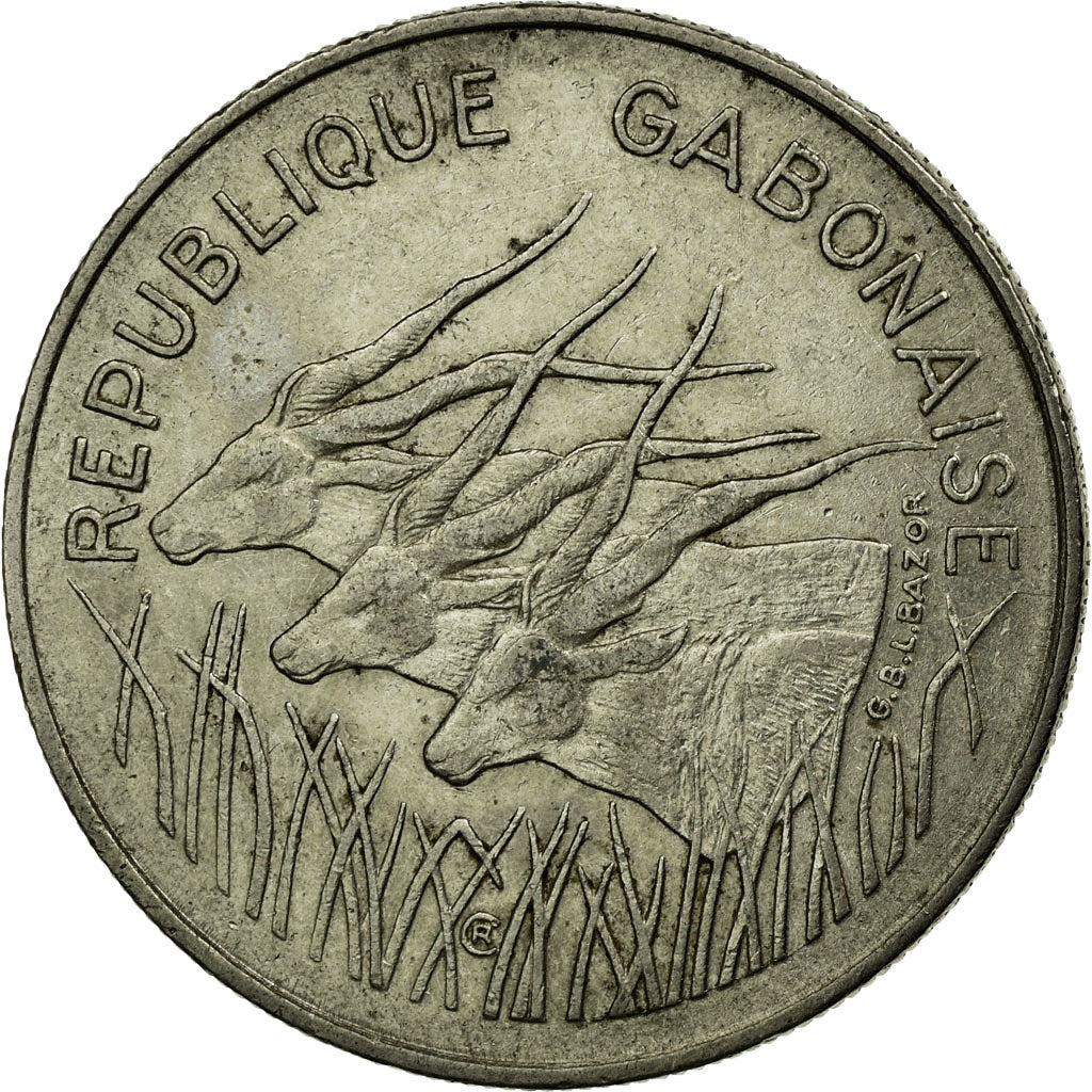 Coin, Gabon, 100 Francs, 1971, Paris, EF(40-45), Nickel, KM:12