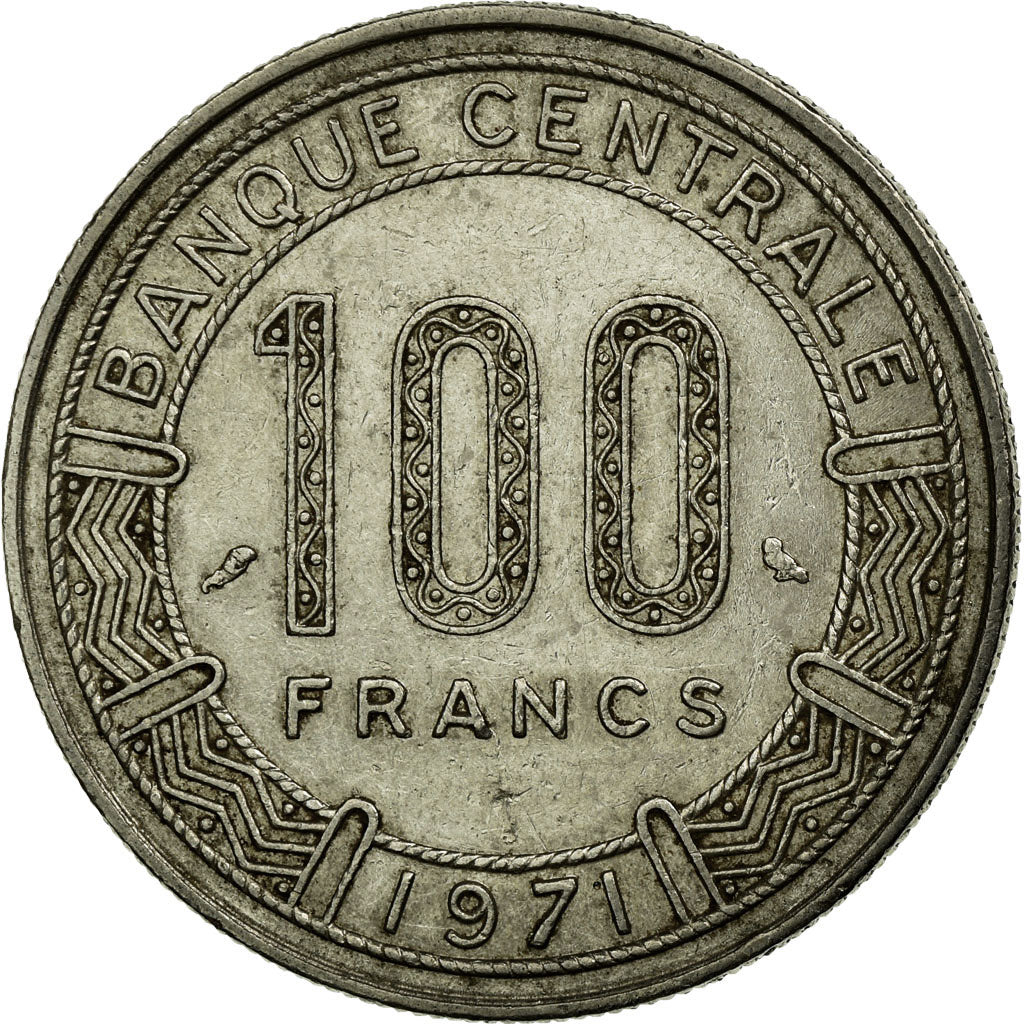 Coin, Gabon, 100 Francs, 1971, Paris, EF(40-45), Nickel, KM:12