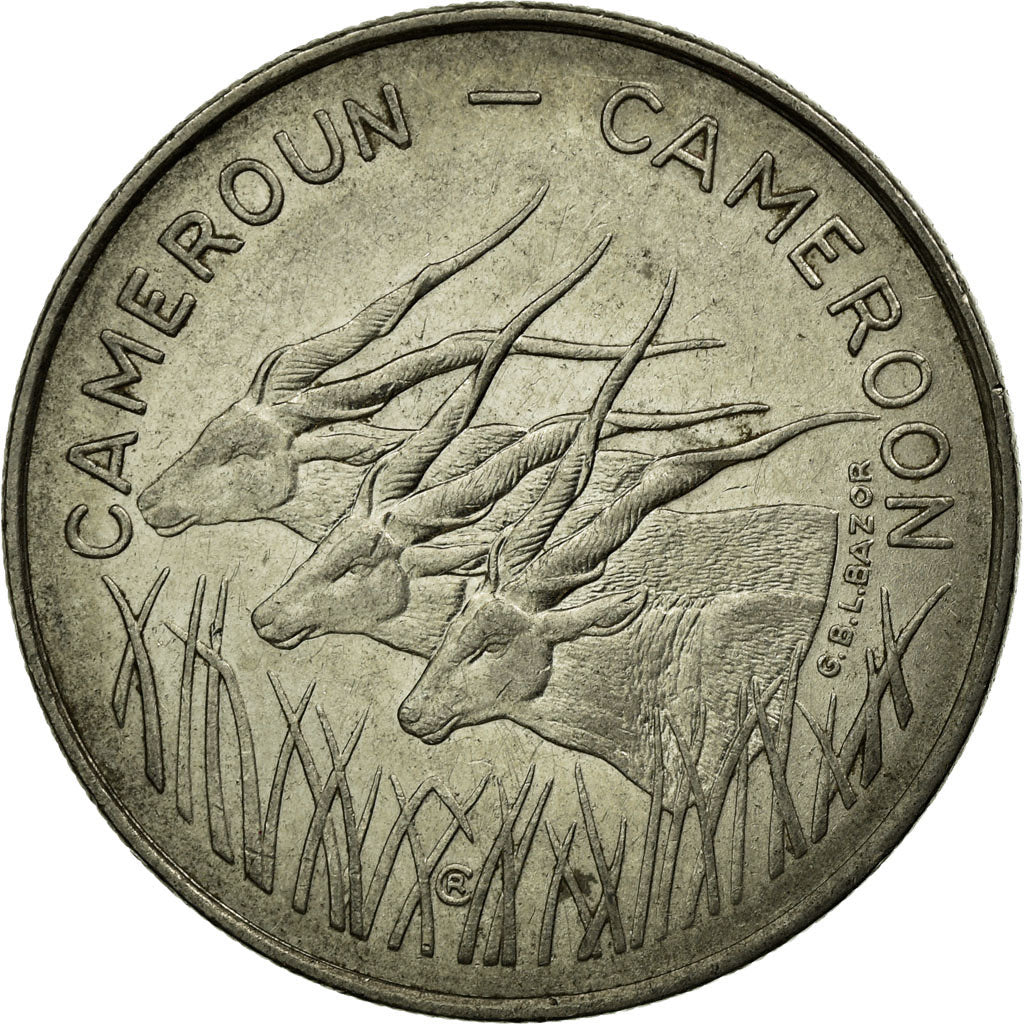 Coin, Cameroon, 100 Francs, 1975, Paris, EF(40-45), Nickel, KM:17