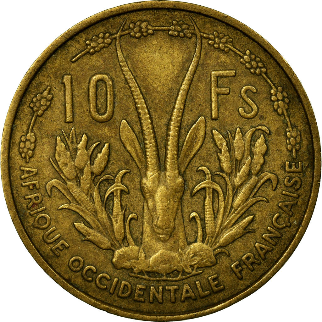 Coin, French West Africa, 10 Francs, 1956, EF(40-45), Aluminum-Bronze, KM:6