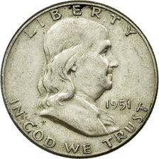 Coin, United States, Franklin Half Dollar, Half Dollar, 1951, U.S. Mint