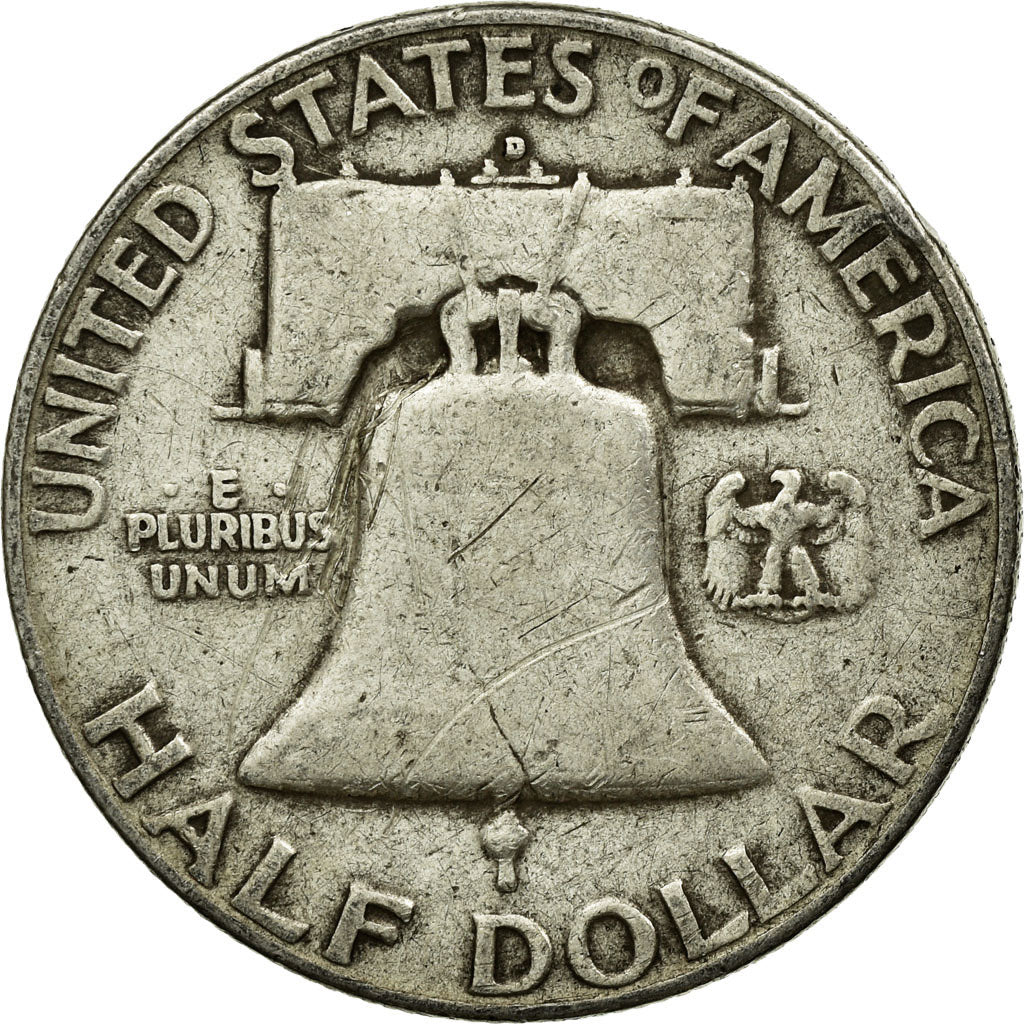 Coin, United States, Franklin Half Dollar, Half Dollar, 1954, U.S. Mint, Denver
