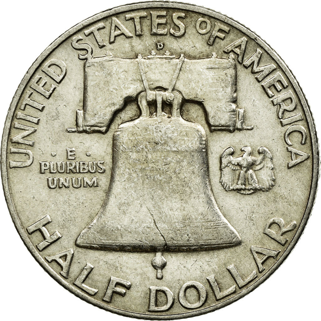 Coin, United States, Franklin Half Dollar, Half Dollar, 1958, U.S. Mint, Denver