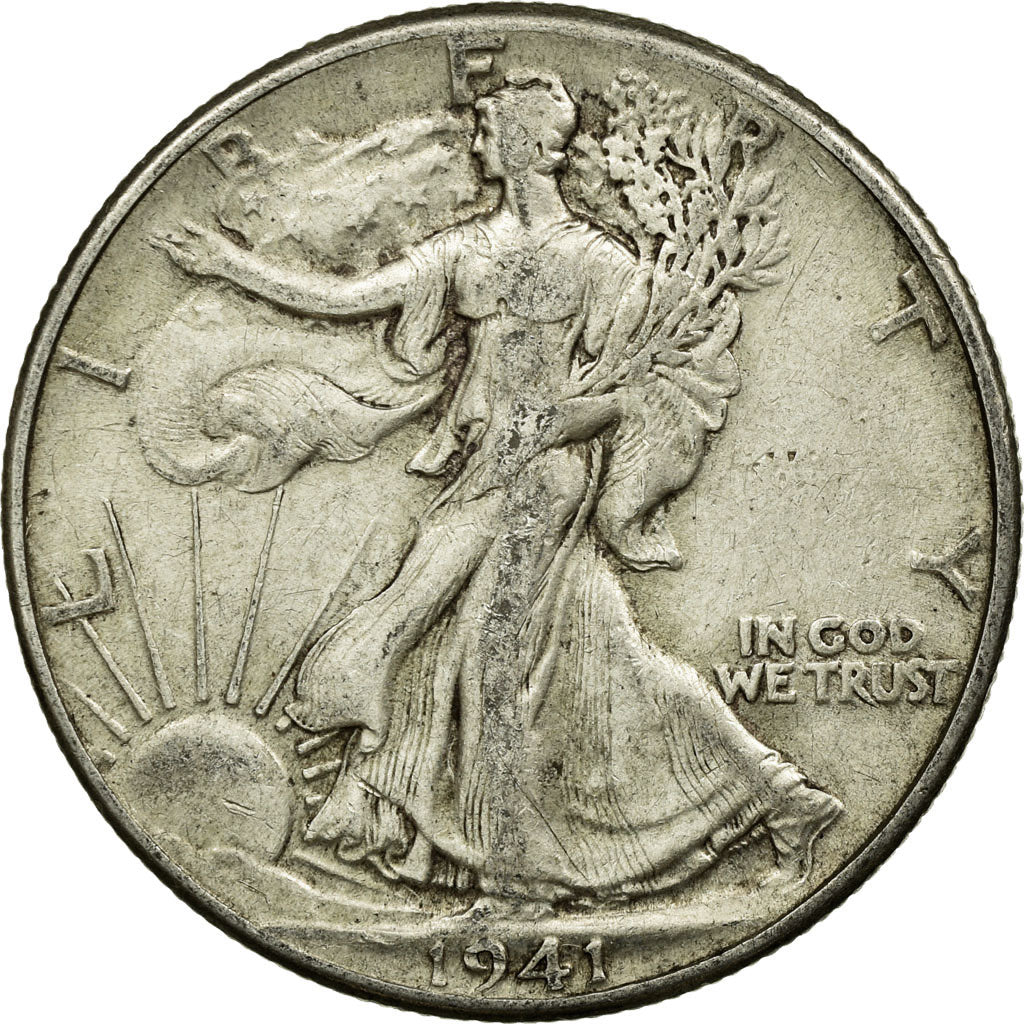 Coin, United States, Walking Liberty Half Dollar, Half Dollar, 1941, U.S. Mint