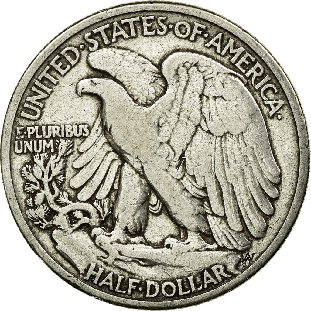 Coin, United States, Walking Liberty Half Dollar, Half Dollar, 1938, U.S. Mint