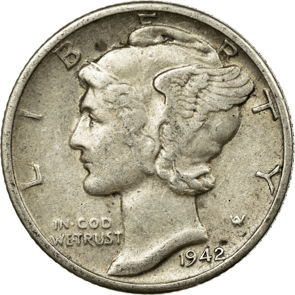 Coin, United States, Mercury Dime, Dime, 1942, U.S. Mint, Denver, VF(20-25)