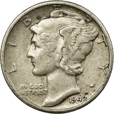 Coin, United States, Mercury Dime, Dime, 1942, U.S. Mint, Denver, VF(20-25)