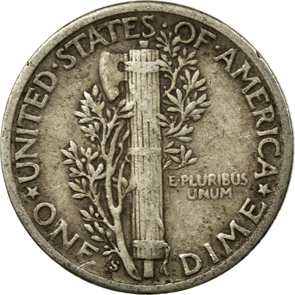 Coin, United States, Mercury Dime, Dime, 1944, U.S. Mint, San Francisco