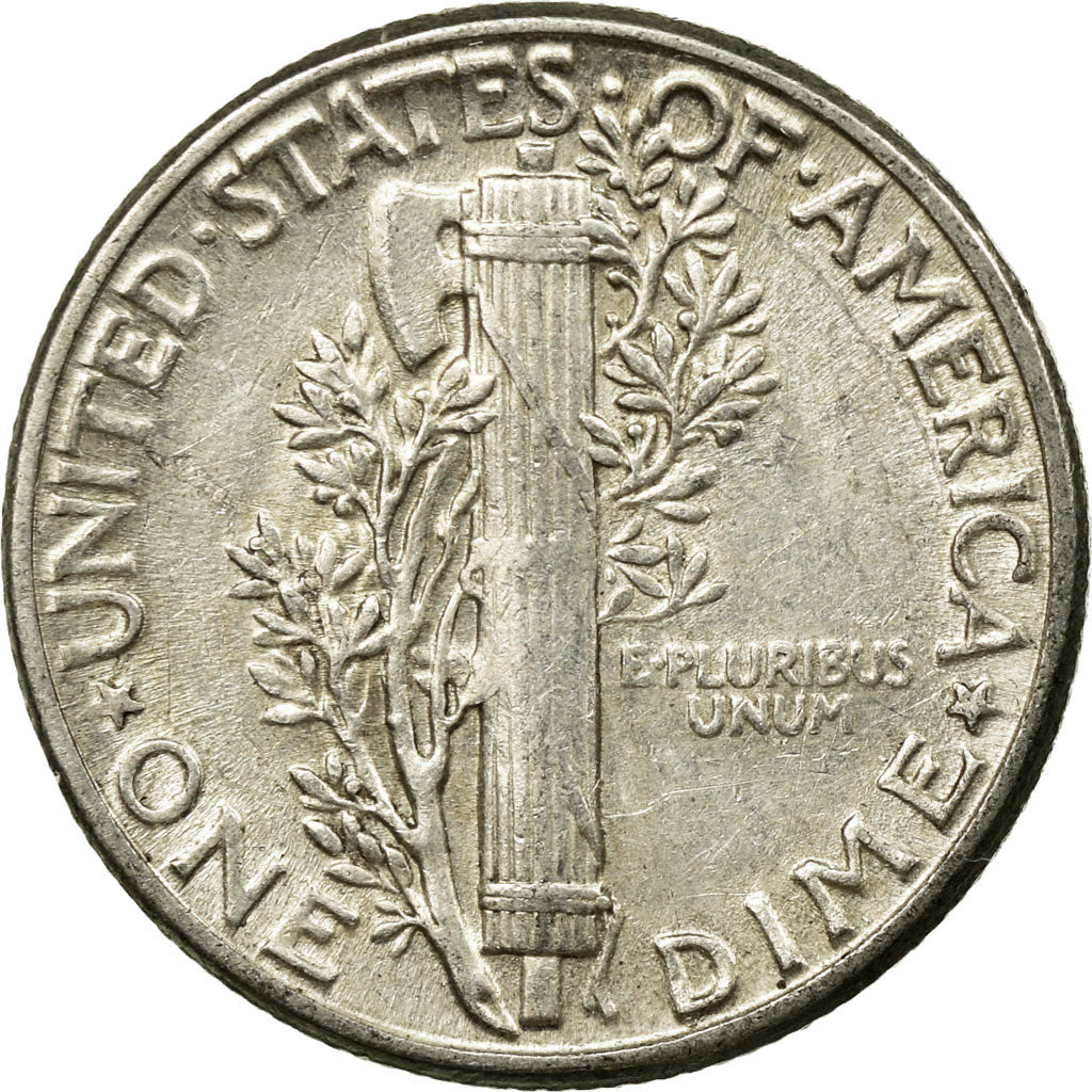 Coin, United States, Mercury Dime, Dime, 1945, U.S. Mint, Philadelphia