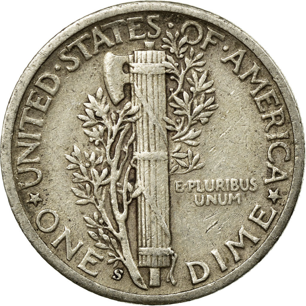 Coin, United States, Mercury Dime, Dime, 1945, U.S. Mint, San Francisco