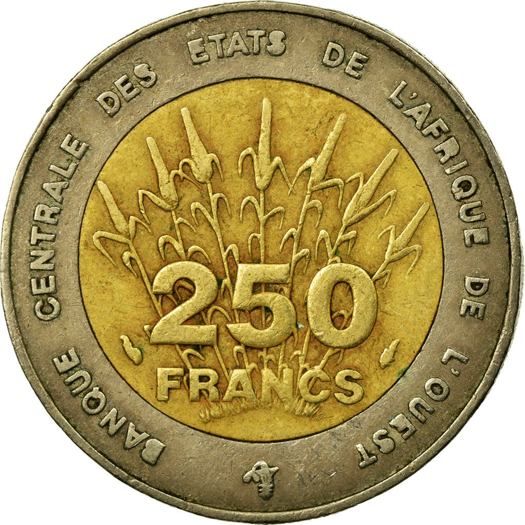 Monnaie, West African States, 250 Francs, 1992, TB+, Bi-Metallic, KM:13