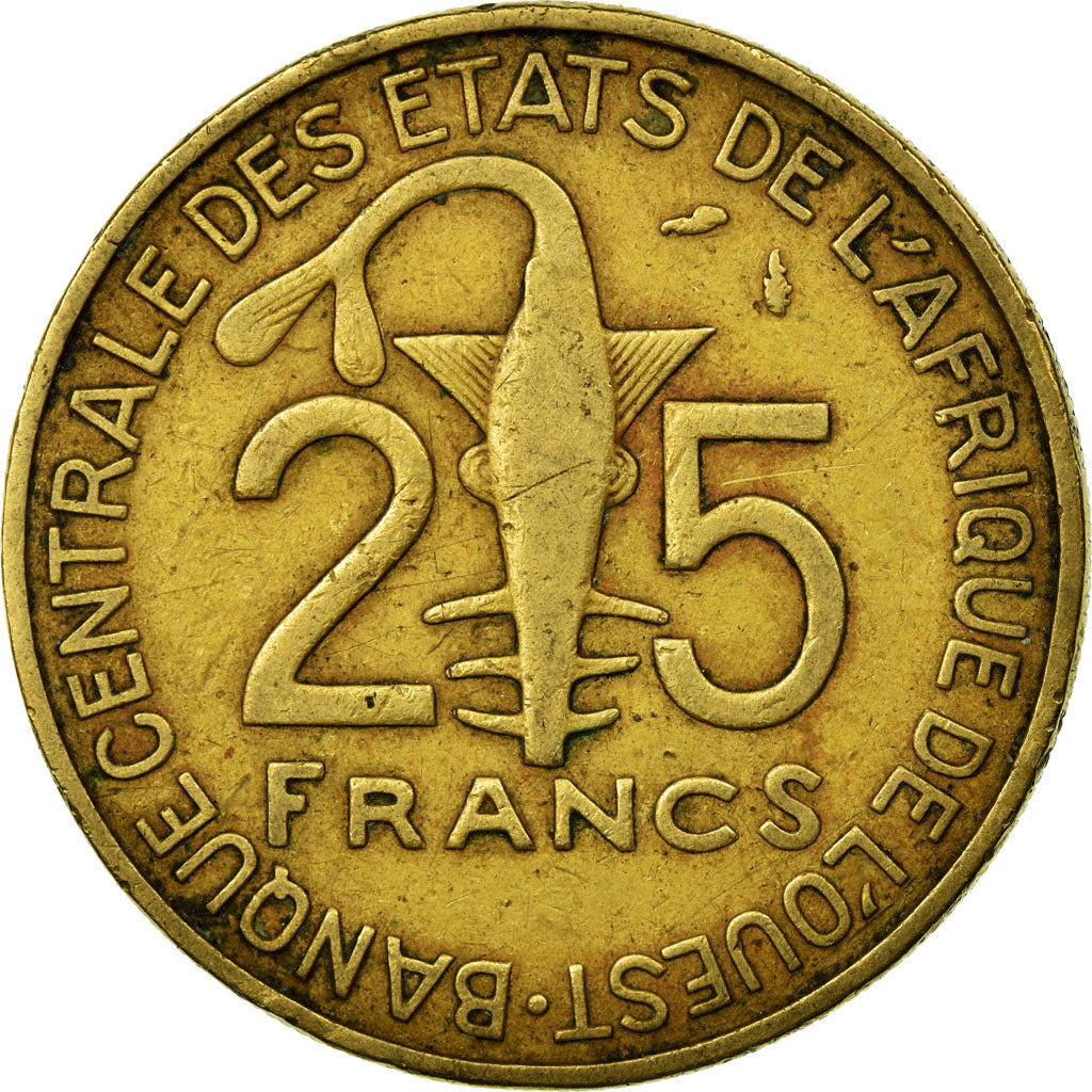 Coin, West African States, 25 Francs, 1994, VF(20-25), Aluminum-Bronze, KM:9