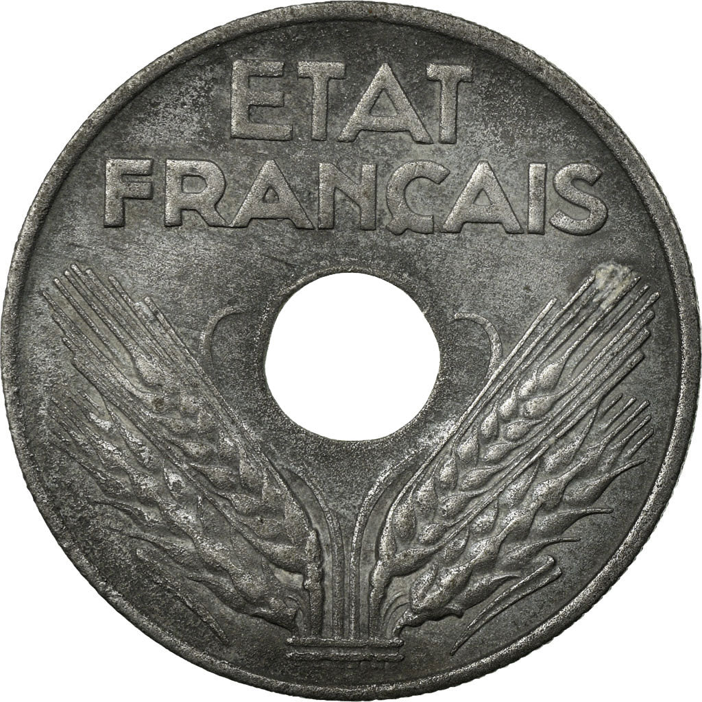 Coin, France, État français, 20 Centimes, 1944, Paris, EF(40-45), Iron