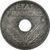 Coin, France, État français, 20 Centimes, 1944, Paris, EF(40-45), Iron