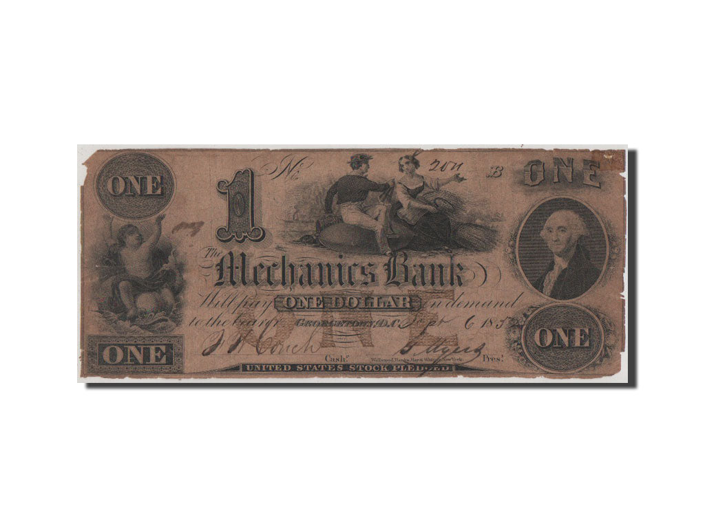 Etats-Unis, Obsolètes, Georgetown, Mechanics Bank, 1 Dollar 6.9.1852