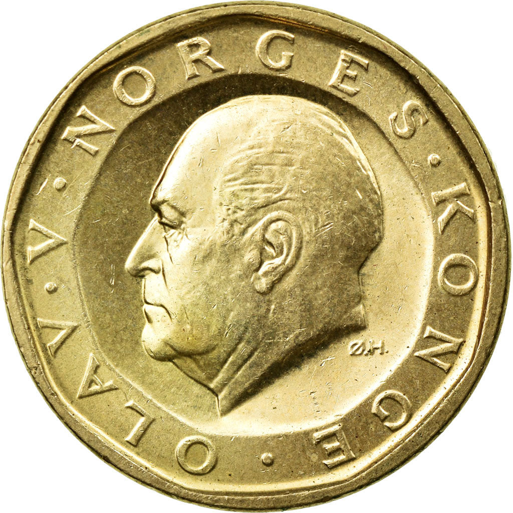 Monnaie, Norvège, Olav V, 10 Kroner, 1991, SUP, Nickel-brass, KM:427