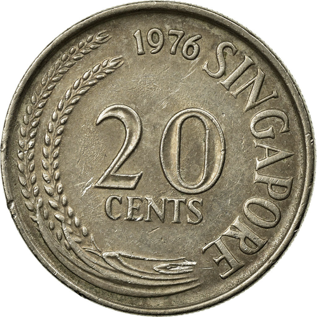 Monnaie, Singapour, 20 Cents, 1976, Singapore Mint, TTB, Copper-nickel, KM:4