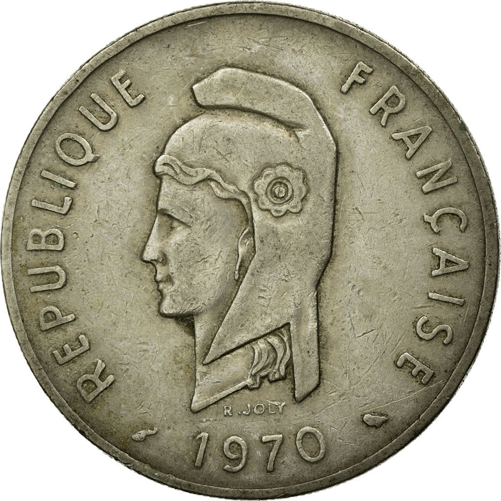 Coin, FRENCH AFARS & ISSAS, 100 Francs, 1970, Paris, EF(40-45), Copper-nickel