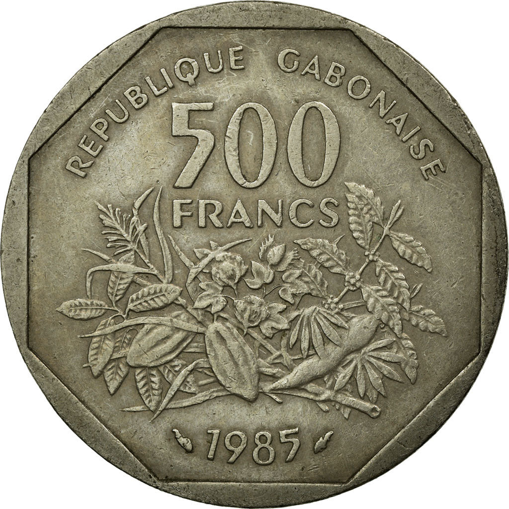Coin, Gabon, 500 Francs, 1985, Paris, EF(40-45), Copper-nickel, KM:14