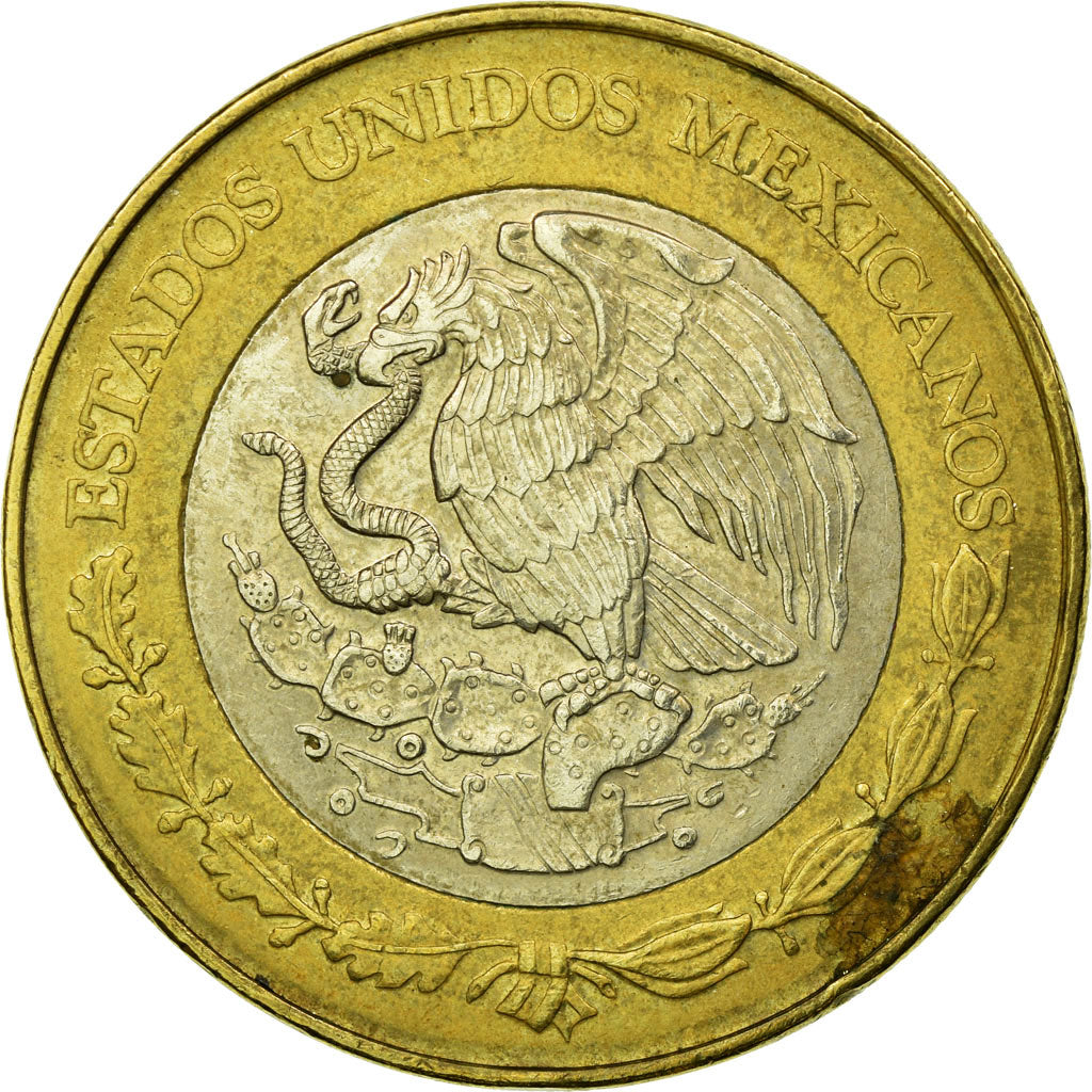 Moneda, México, 20 Pesos, 2000, MBC, Bimetálico, KM:637