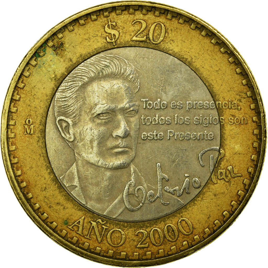 Coin, Mexico, 20 Pesos, 2000, EF(40-45), Bi-Metallic, KM:638
