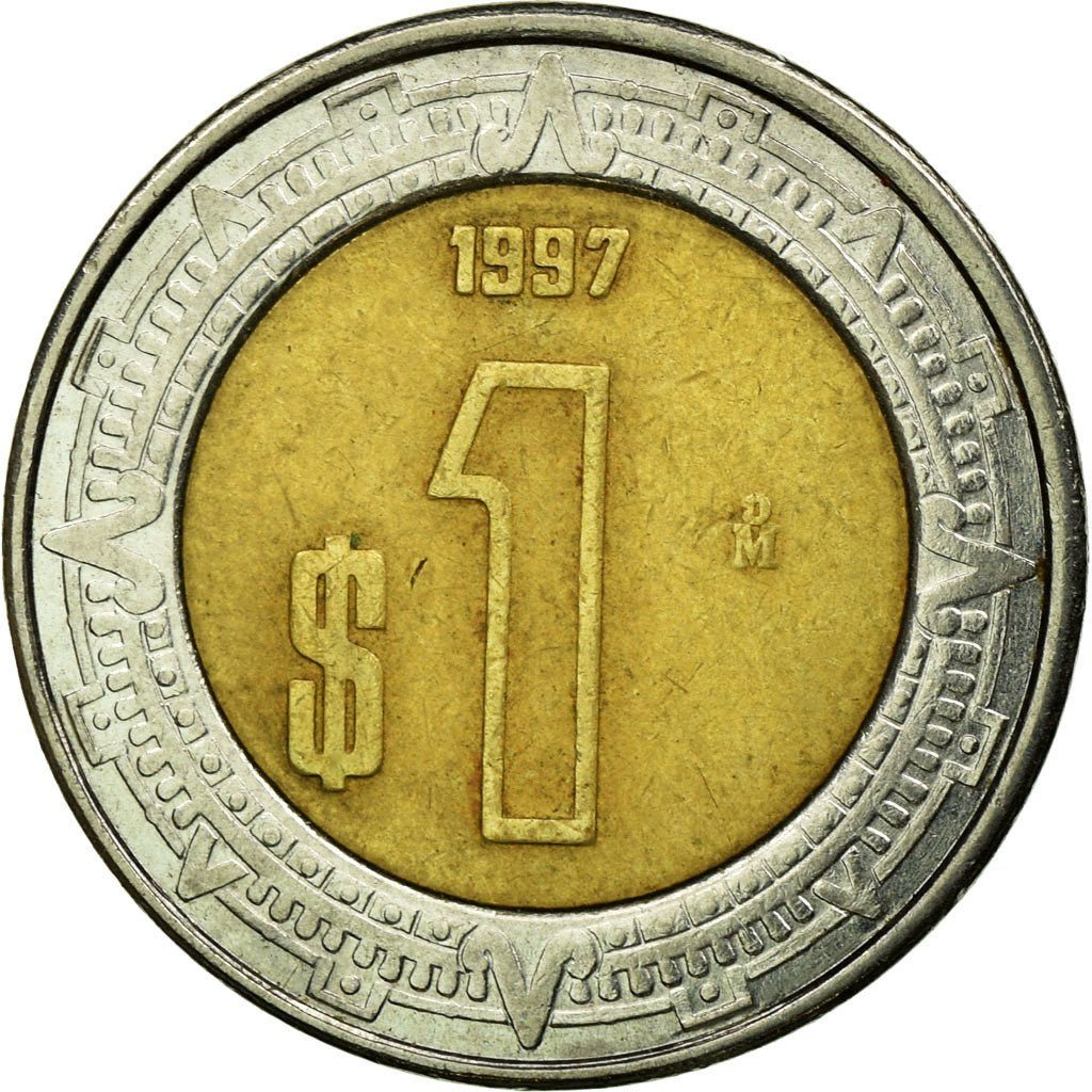 Moneda, México, Peso, 1997, Mexico City, MBC, Bimetálico, KM:603
