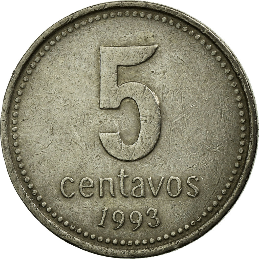 Coin, Argentina, 5 Centavos, 1993, EF(40-45), Copper-nickel, KM:109a.2