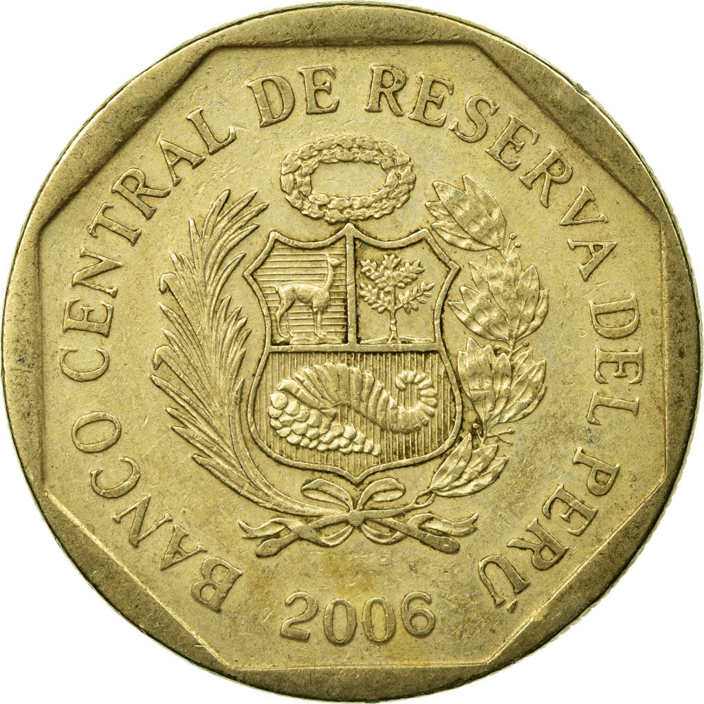 Coin, Peru, Nuevo Sol, 2006, Lima, EF(40-45), Copper-Nickel-Zinc, KM:308.4