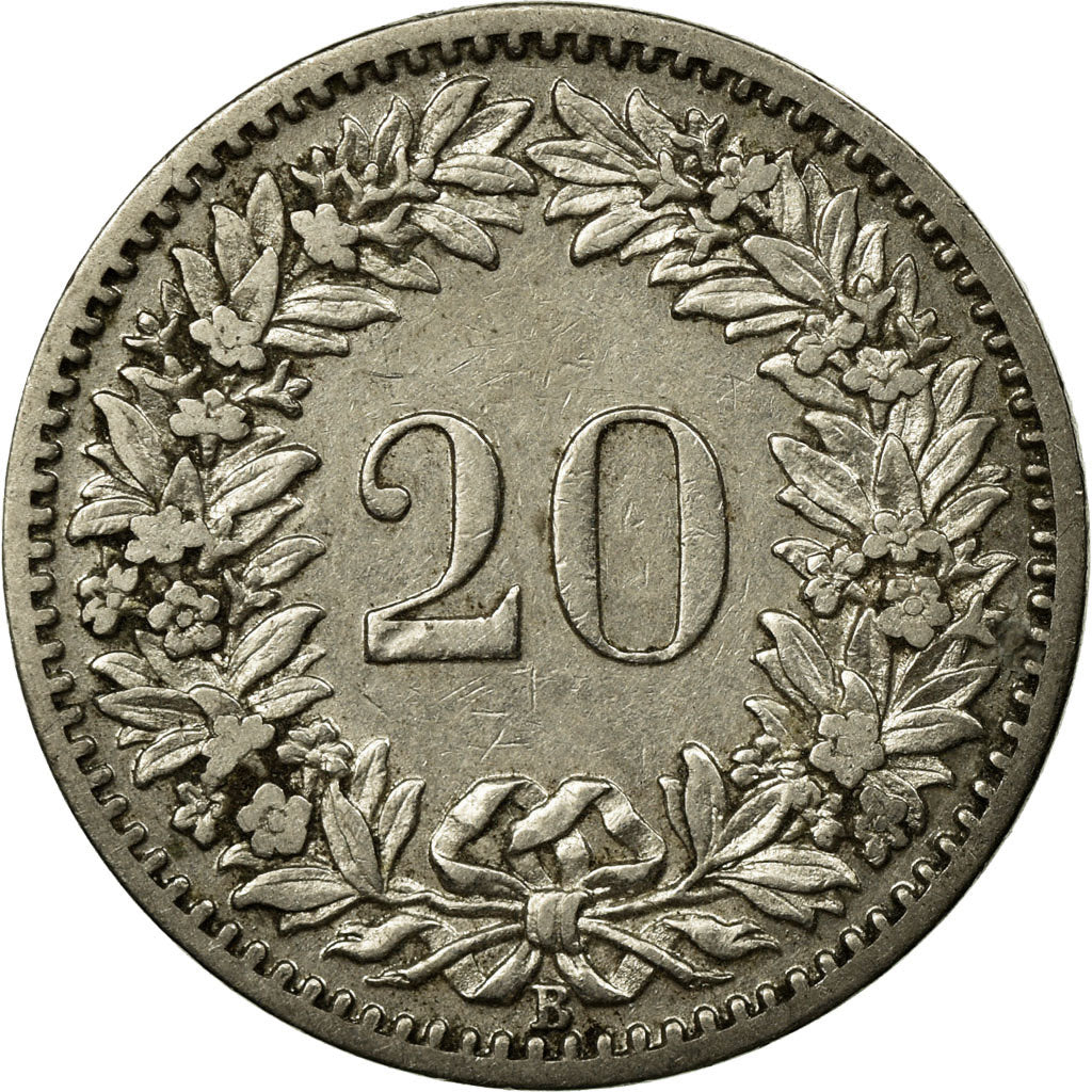 Münze, Schweiz, 20 Rappen, 1900, Bern, SS, Nickel, KM:29