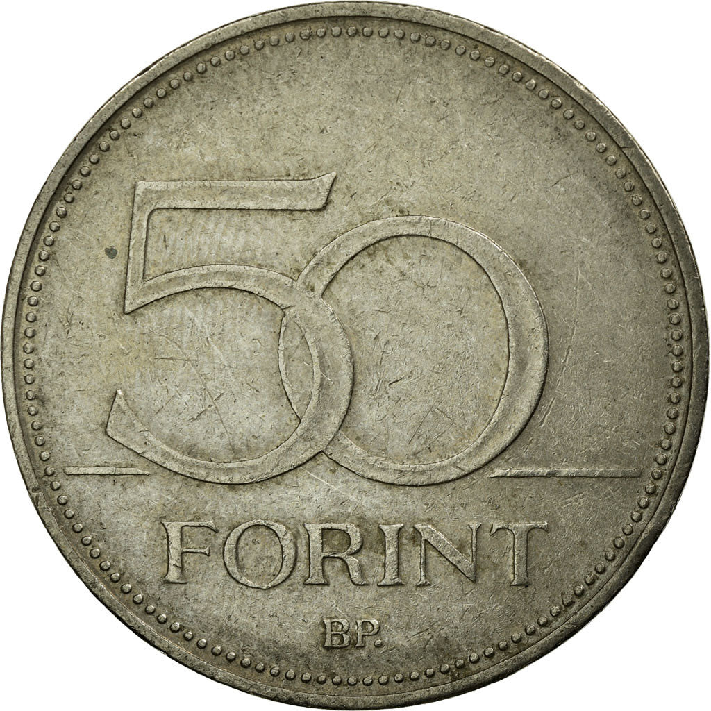 Coin, Hungary, 50 Forint, 1996, Budapest, EF(40-45), Copper-nickel, KM:697