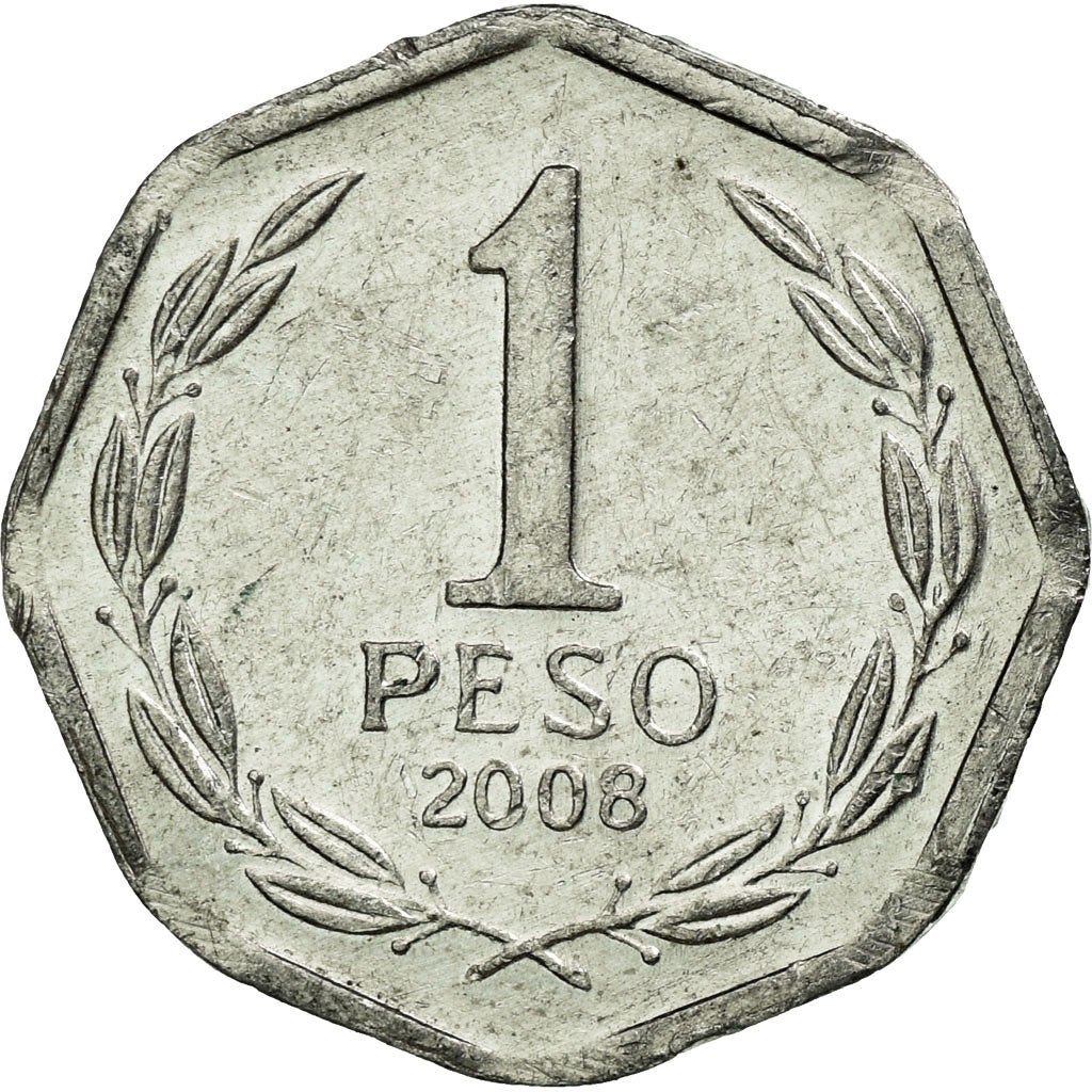 Münze, Chile, Peso, 2008, Santiago, SS, Aluminium, KM:231
