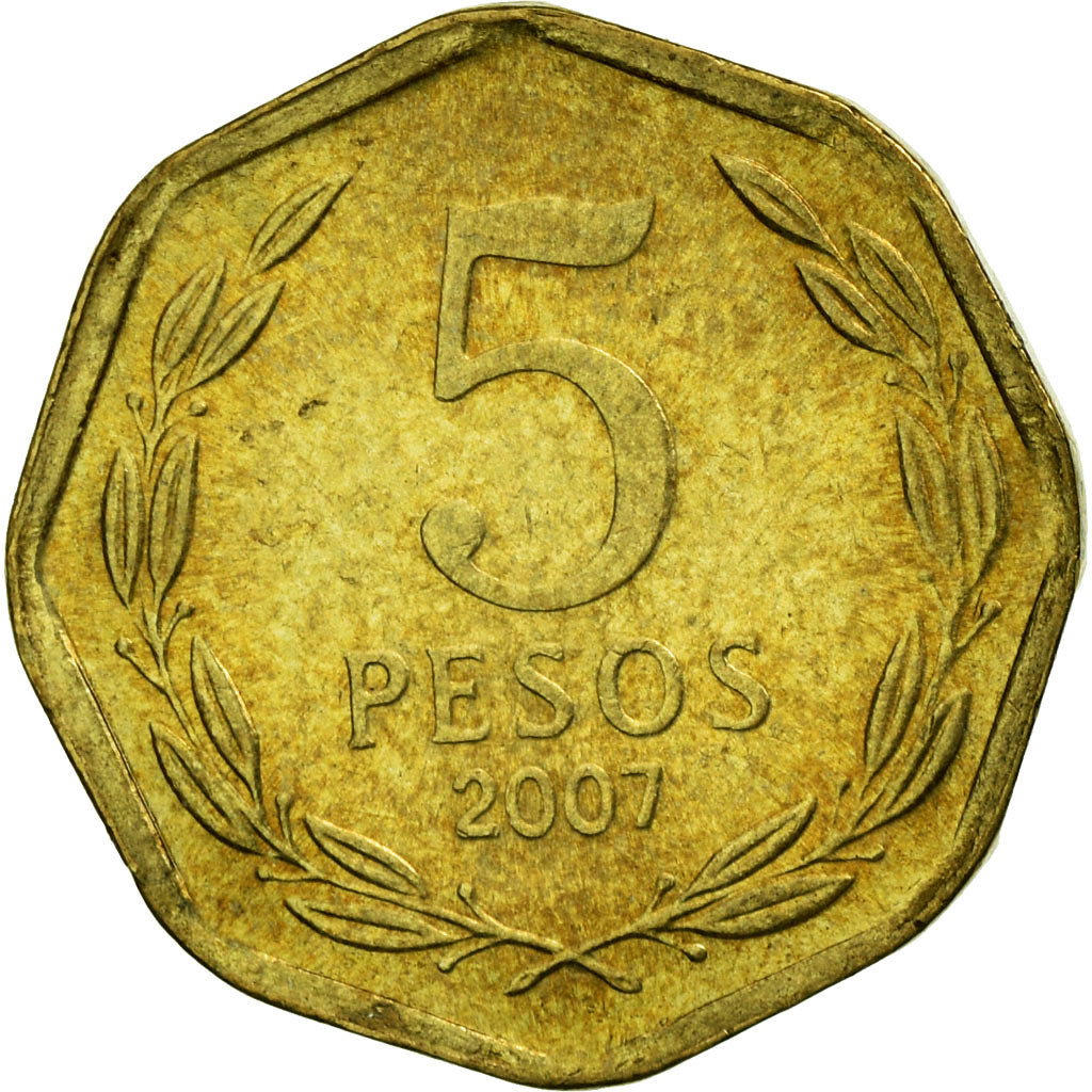 Münze, Chile, 5 Pesos, 2007, Santiago, SS, Aluminum-Bronze, KM:232