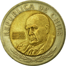 Moneda, Chile, 500 Pesos, 2002, Santiago, MBC, Bimetálico, KM:235