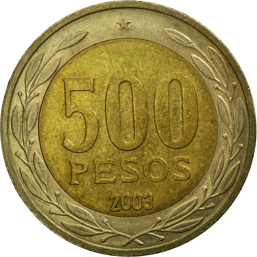 Münze, Chile, 500 Pesos, 2003, Santiago, SS, Bi-Metallic, KM:235