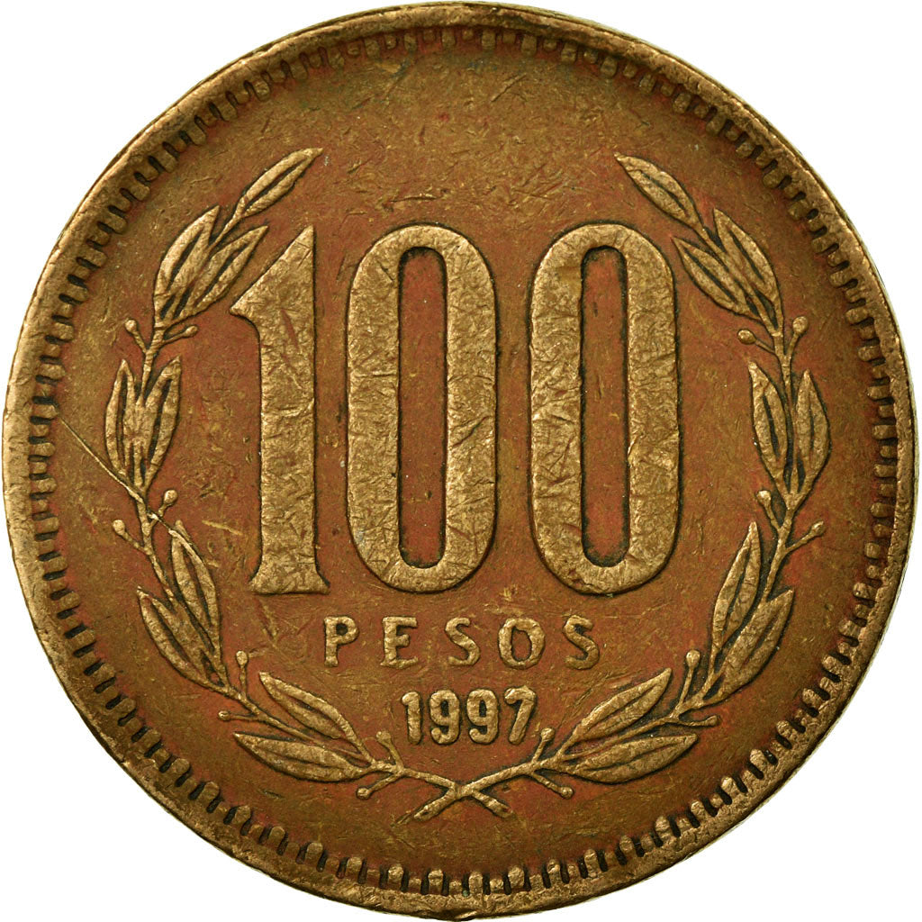 Münze, Chile, 100 Pesos, 1997, Santiago, SS, Aluminum-Bronze, KM:226.2