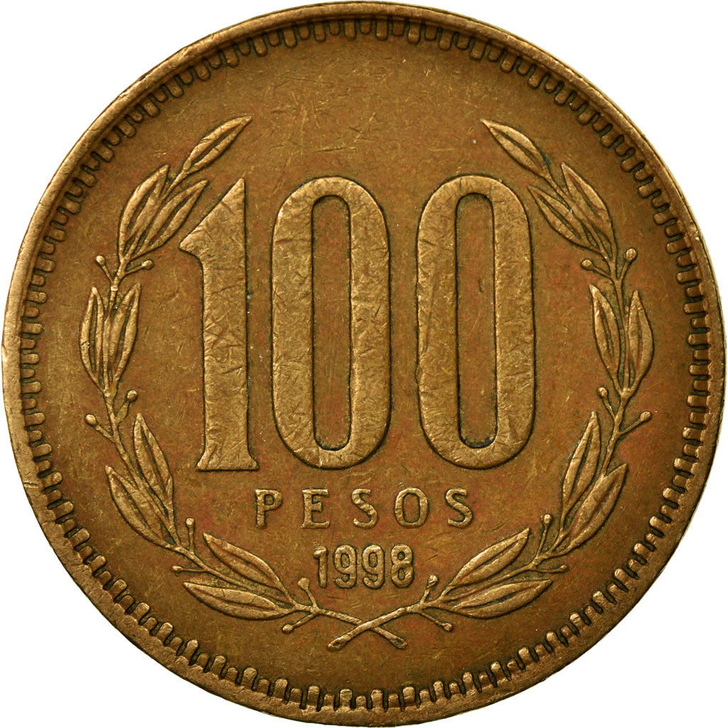 Coin, Chile, 100 Pesos, 1998, Santiago, EF(40-45), Aluminum-Bronze, KM:226.2