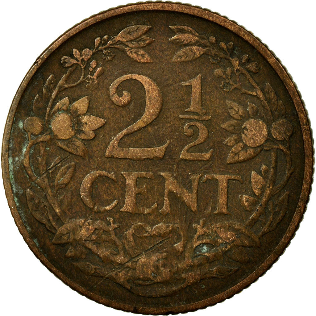 Coin, Netherlands, Wilhelmina I, 2-1/2 Cent, 1914, EF(40-45), Bronze, KM:150