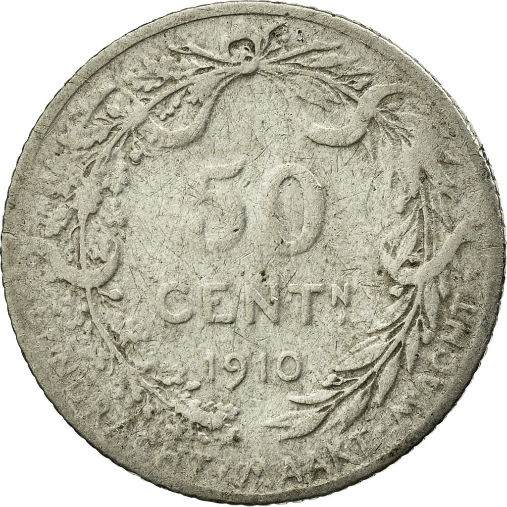 Coin, Belgium, 50 Centimes, 1910, VF(20-25), Silver, KM:71