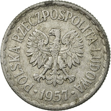 Coin, Poland, Zloty, 1957, Warsaw, EF(40-45), Aluminum, KM:49.1