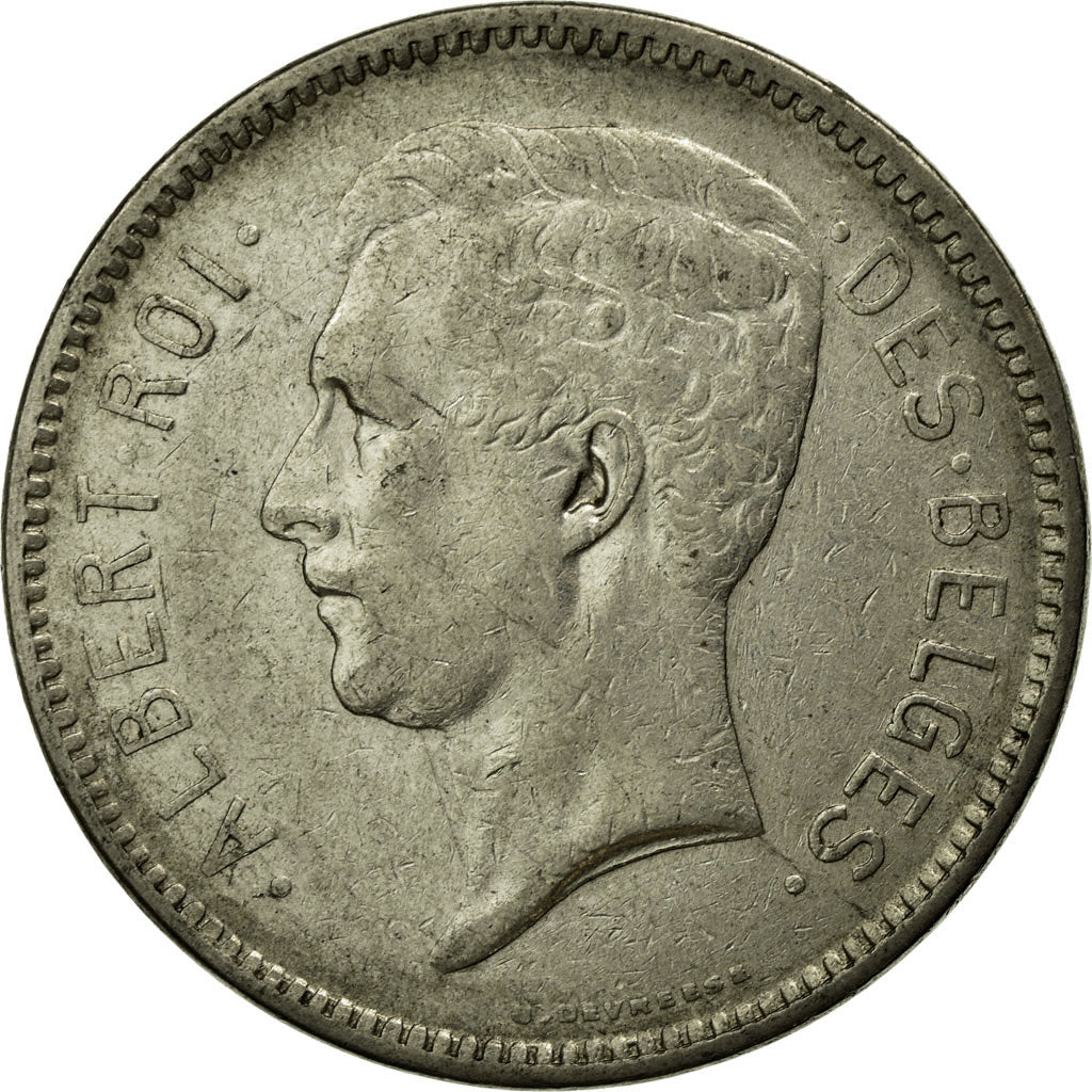 Coin, Belgium, 5 Francs, 5 Frank, 1932, EF(40-45), Nickel, KM:97.1