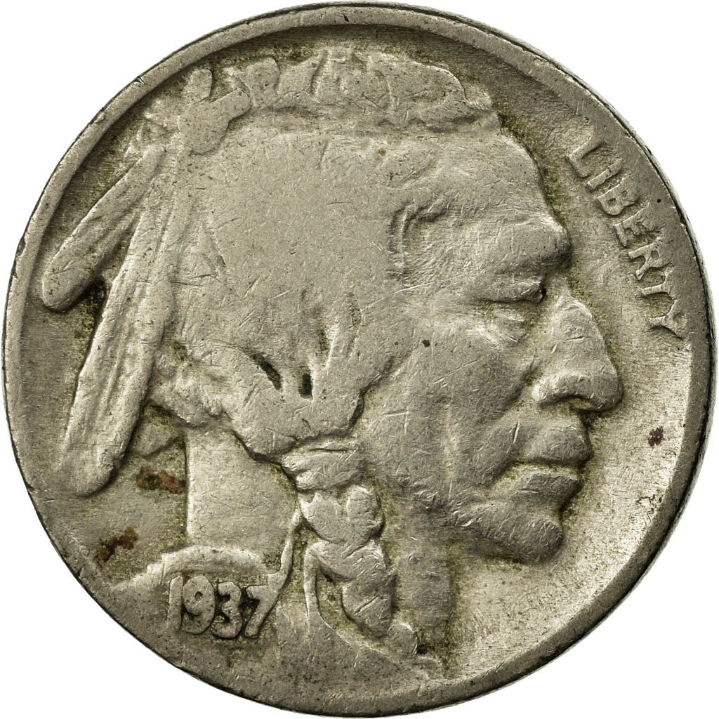 Moneda, Estados Unidos, Buffalo Nickel, 5 Cents, 1937, U.S. Mint, Philadelphia