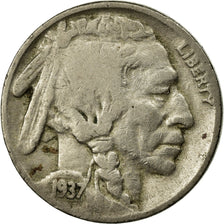 Moneda, Estados Unidos, Buffalo Nickel, 5 Cents, 1937, U.S. Mint, Philadelphia