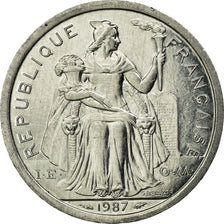 Coin, French Polynesia, 2 Francs, 1987, Paris, EF(40-45), Aluminum, KM:10