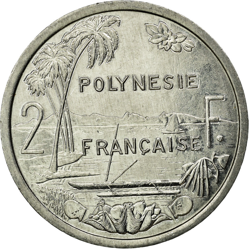 Coin, French Polynesia, 2 Francs, 1987, Paris, EF(40-45), Aluminum, KM:10