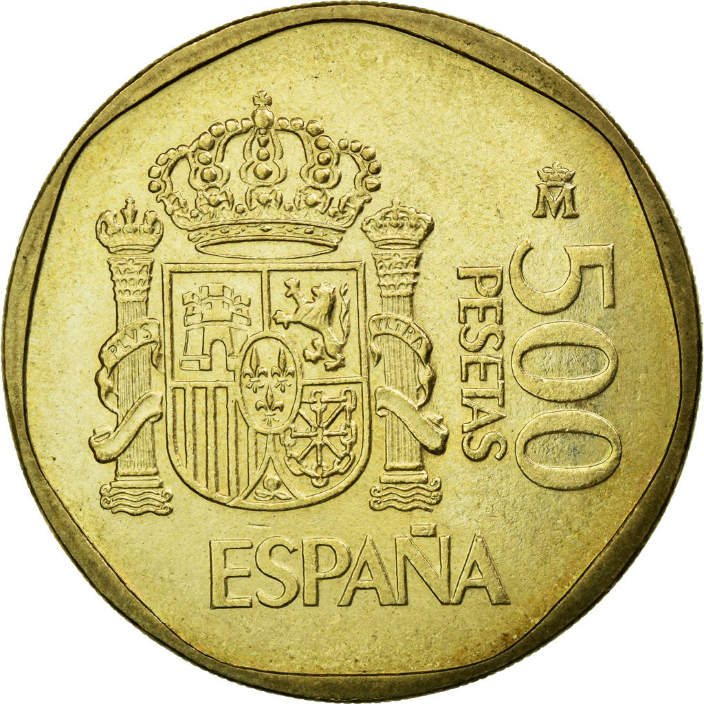 Coin, Spain, Juan Carlos I, 500 Pesetas, 1989, EF(40-45), Aluminum-Bronze