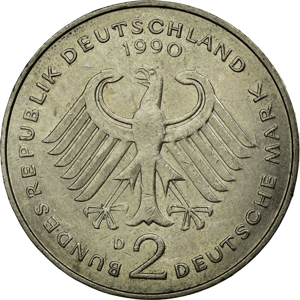 Monnaie, République fédérale allemande, 2 Mark, 1990, Munich, TTB