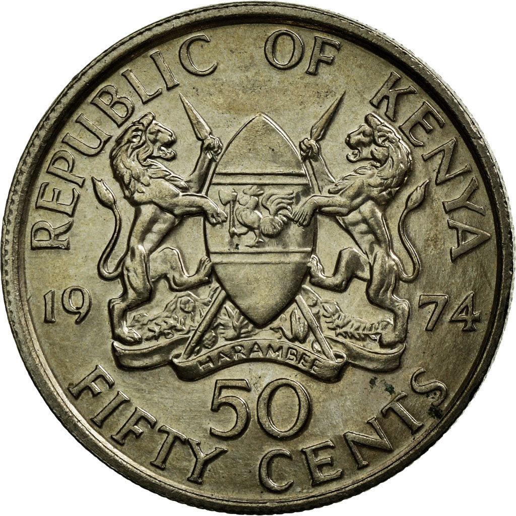 Munten, Kenia, 50 Cents, 1974, PR, Copper-nickel, KM:13