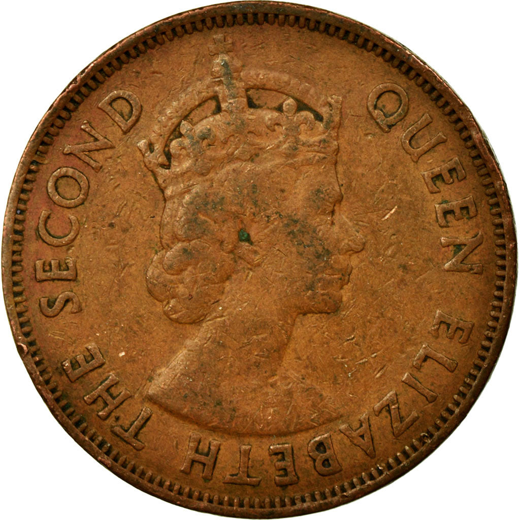 Coin, Mauritius, Elizabeth II, 5 Cents, 1966, EF(40-45), Bronze, KM:34