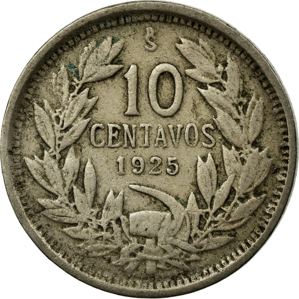 Coin, Chile, 10 Centavos, 1925, VF(20-25), Copper-nickel, KM:166