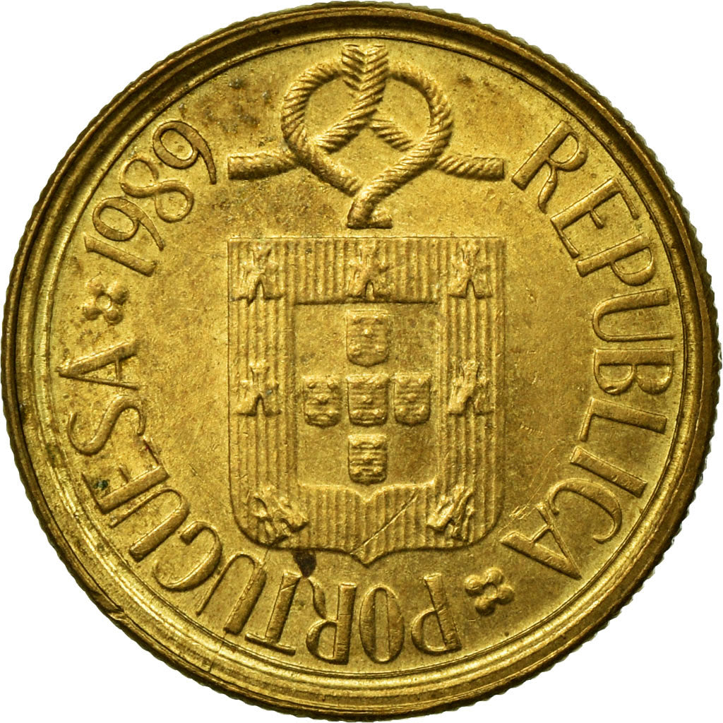 Coin, Portugal, Escudo, 1989, EF(40-45), Nickel-brass, KM:631